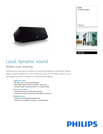 SBT300/37 Philips Wireless speaker | Manualzz
