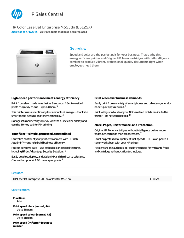 hp m553dn specs