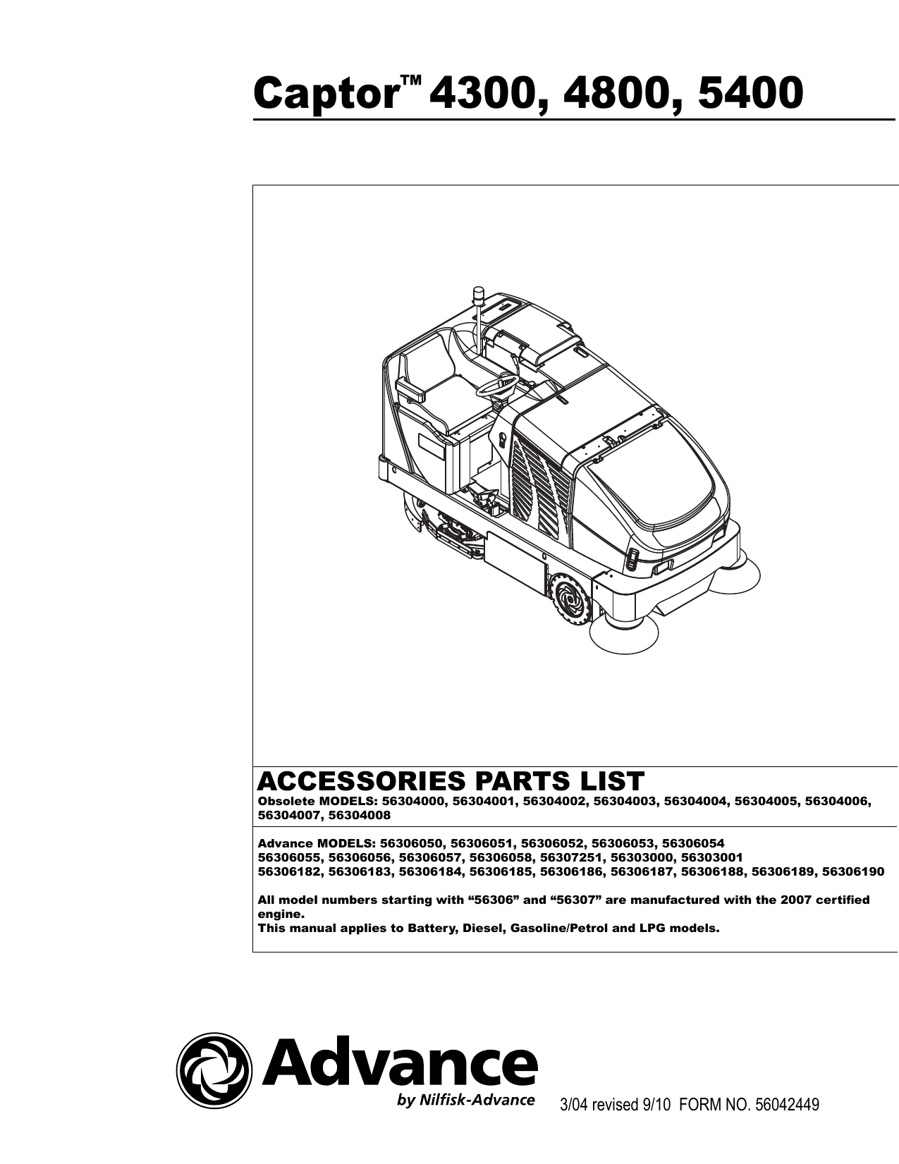 advance captor 4800 manual Nilfisk-advance captor 4800 manuals.