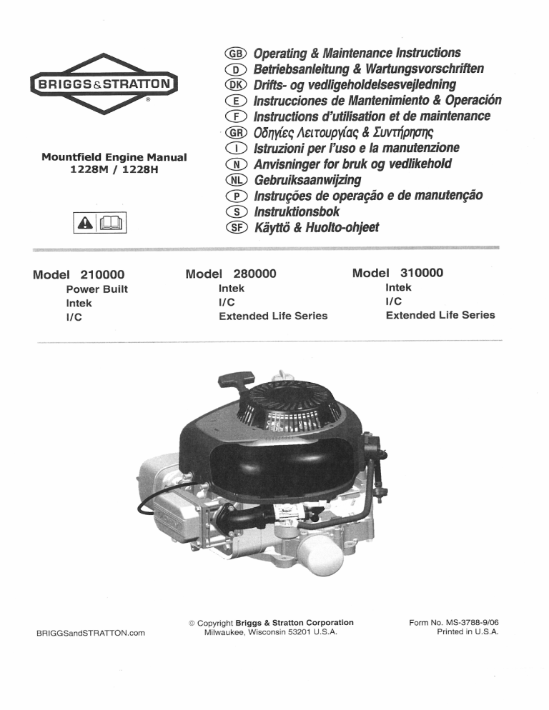 Cooper Briggs Stratton 21000 28000 31000 User Manual Manualzz