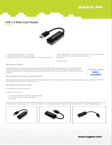 USB 3.0 Multi-Card Reader | Manualzz