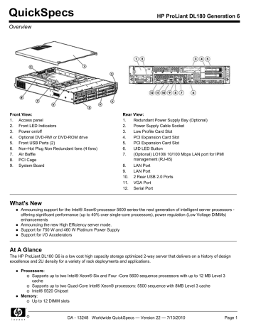 HP ProLiant DL180 Generation 6 | Manualzz