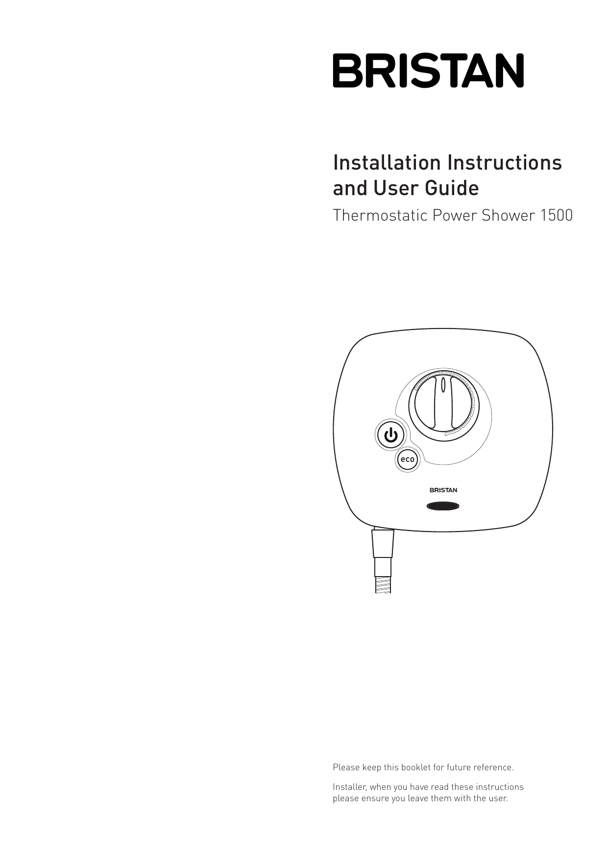 Bristan 1500 Installation Instructions And User Manual Manualzz
