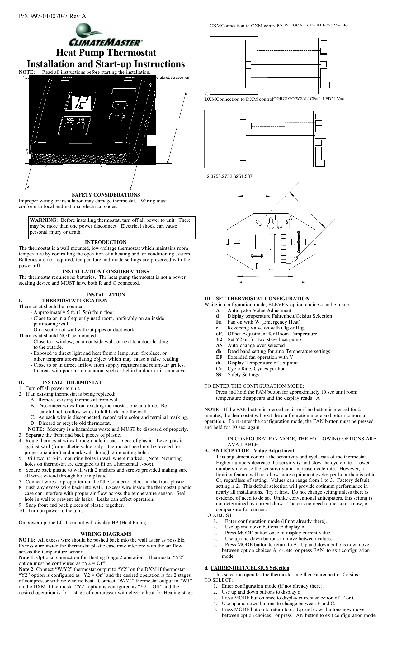 Heat Pump Thermostat Installation and Startup Manualzz