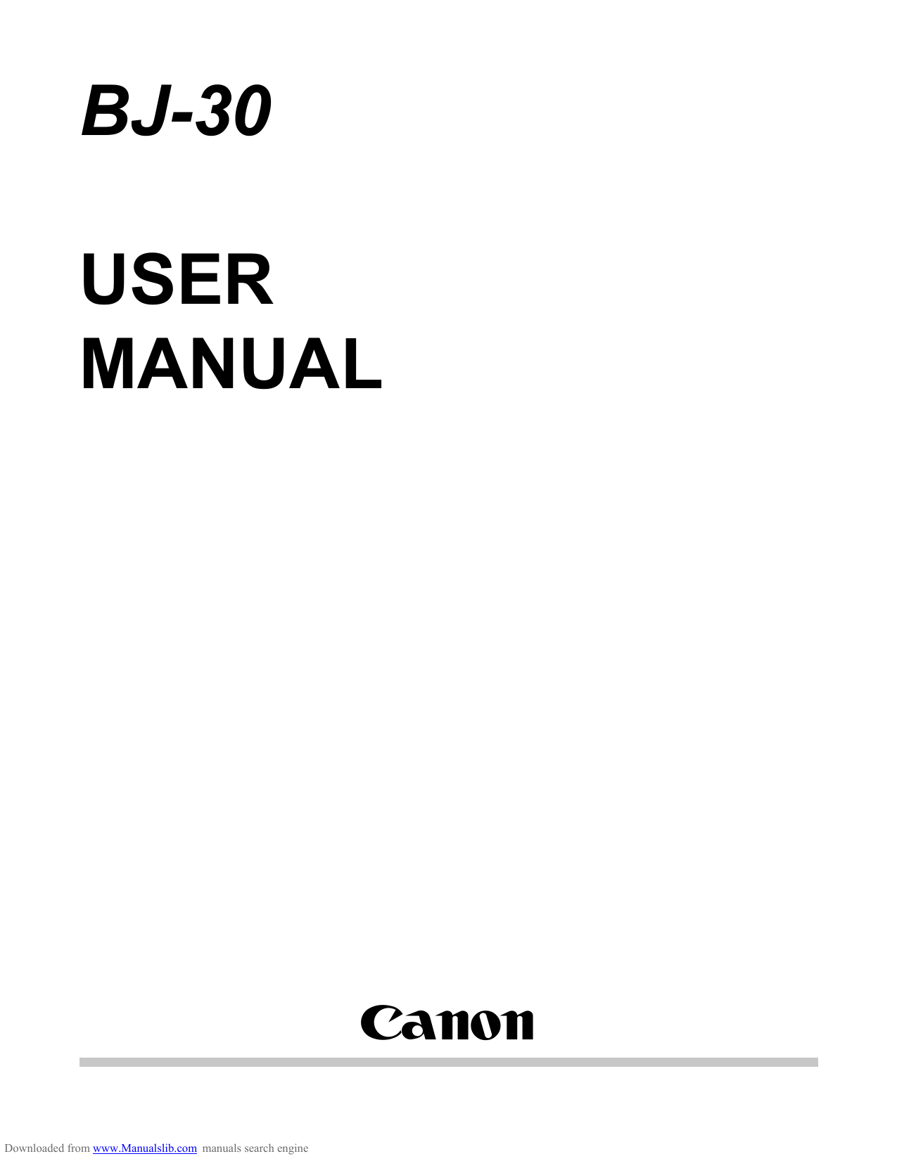 Canon BJ-30 User's Guide | Manualzz