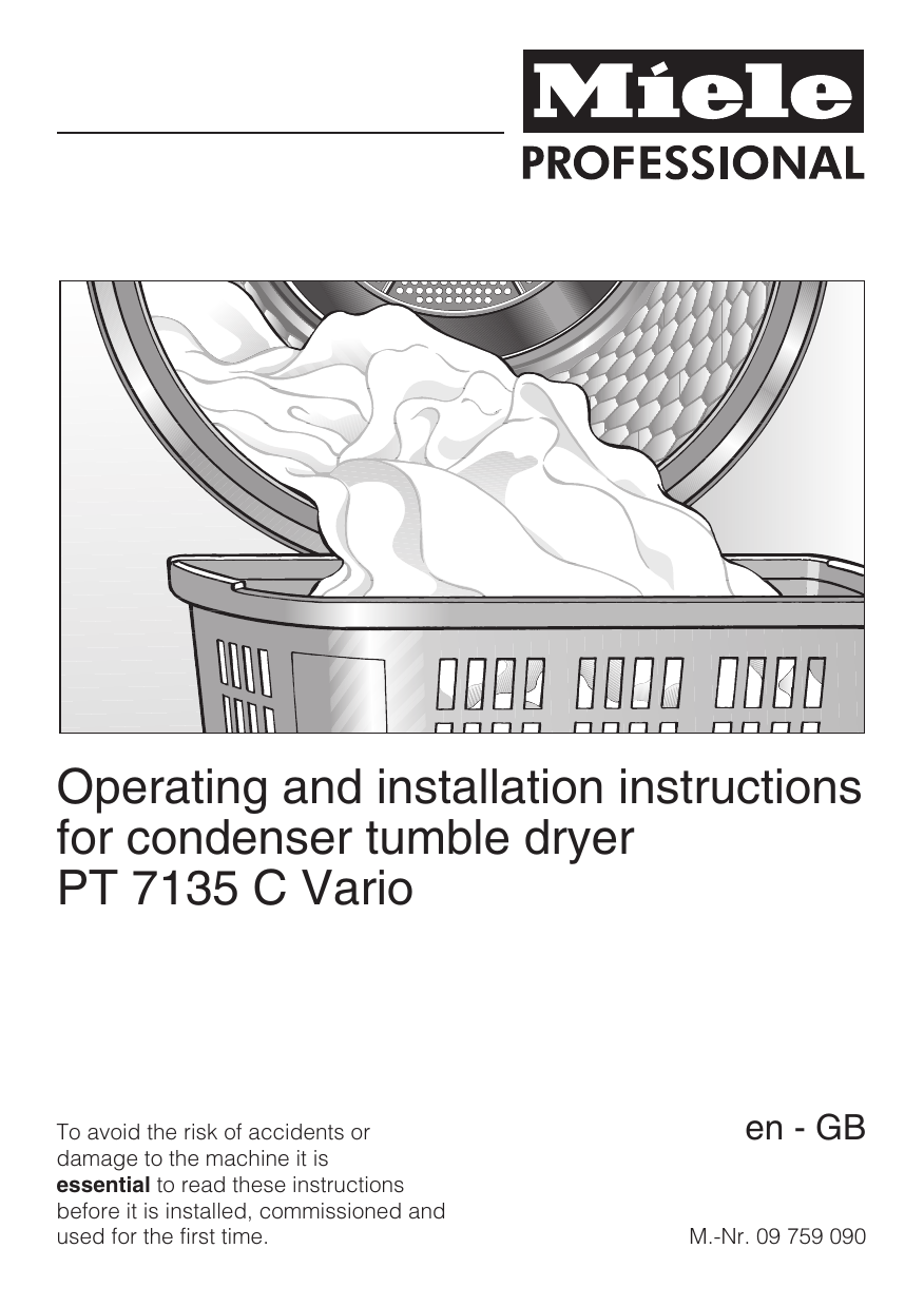 Operating and installation instructions for condenser tumble Manualzz