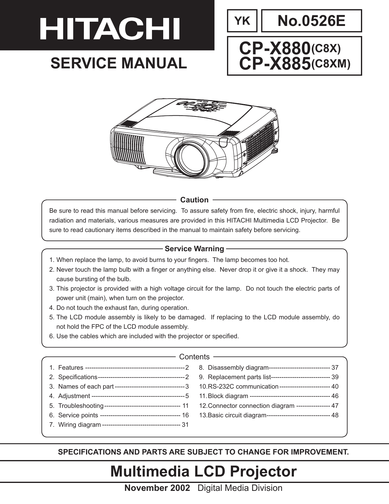 Hitachi C8X Service manual | Manualzz