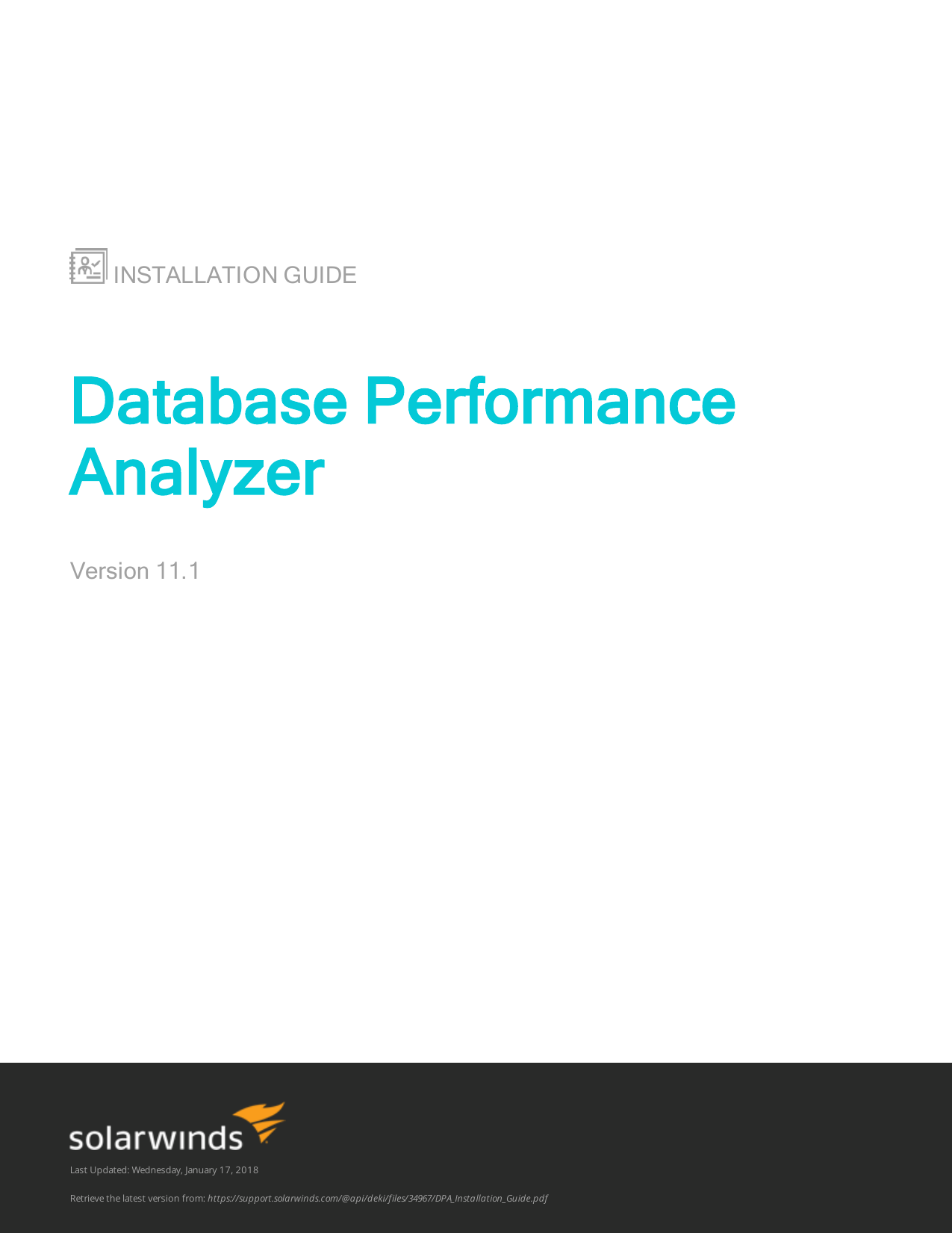 SolarWinds Database Performance Analyzer Installation Guide | Manualzz