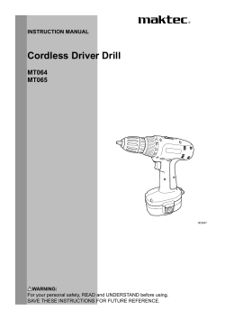 Maktec MT065 - Owner's manual, User 