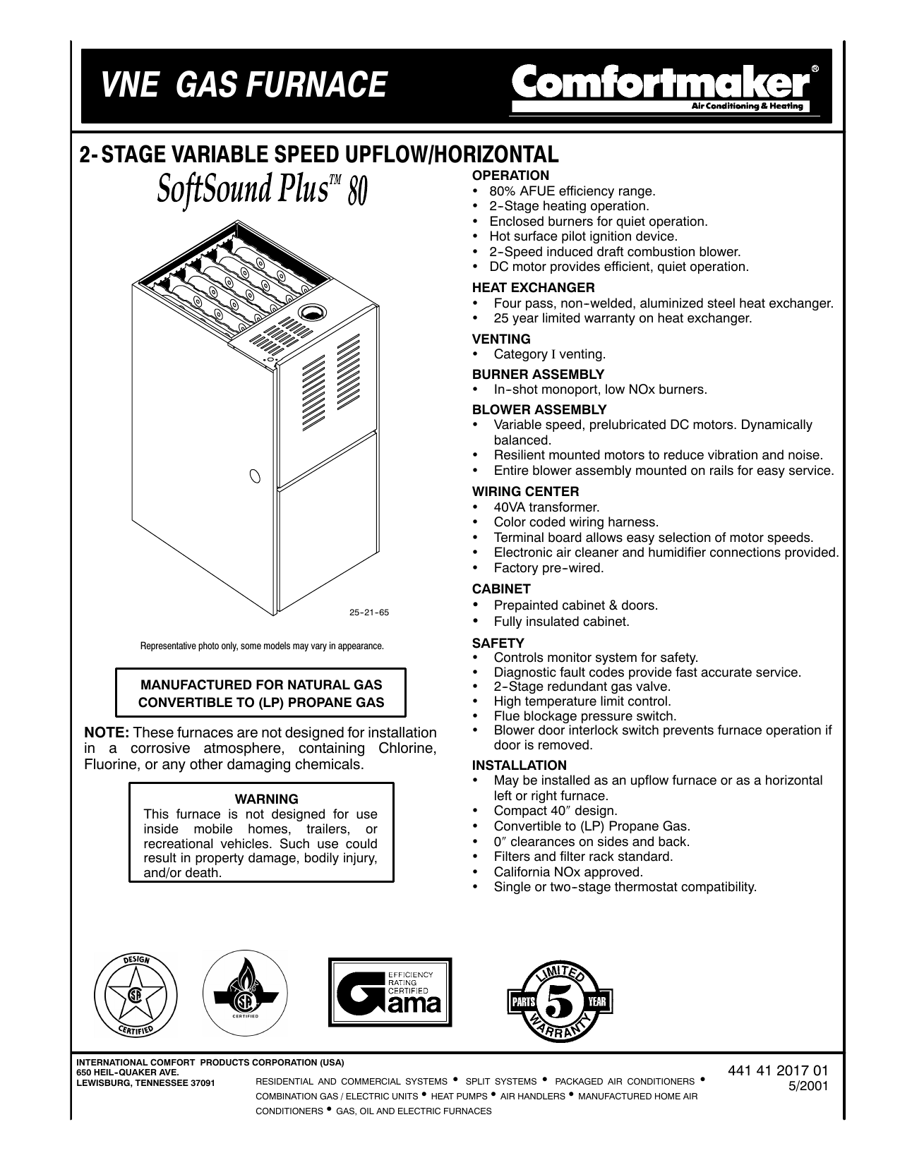 Vne Gas Furnace 2 Stage Variable Speed Upflow Horizontal