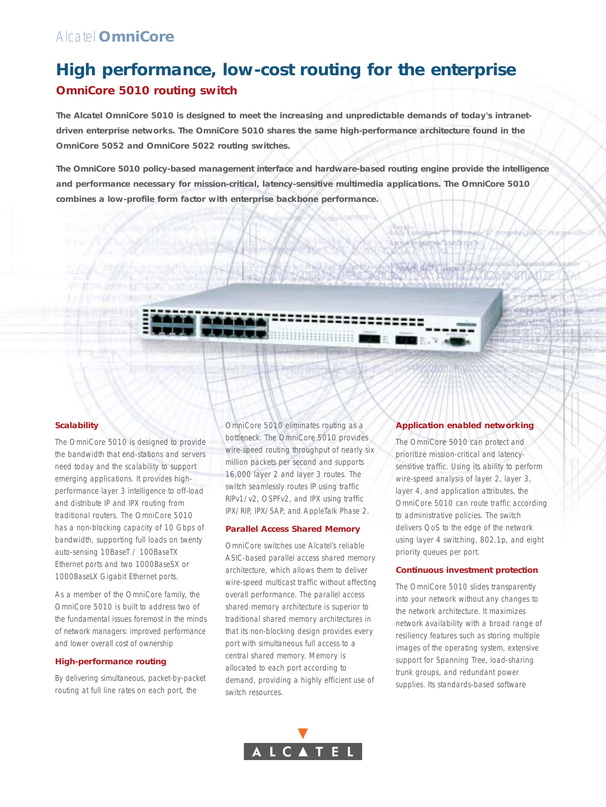 Alcatel Omnicore 5010 Routing Switch Datasheet Manualzzcom - 