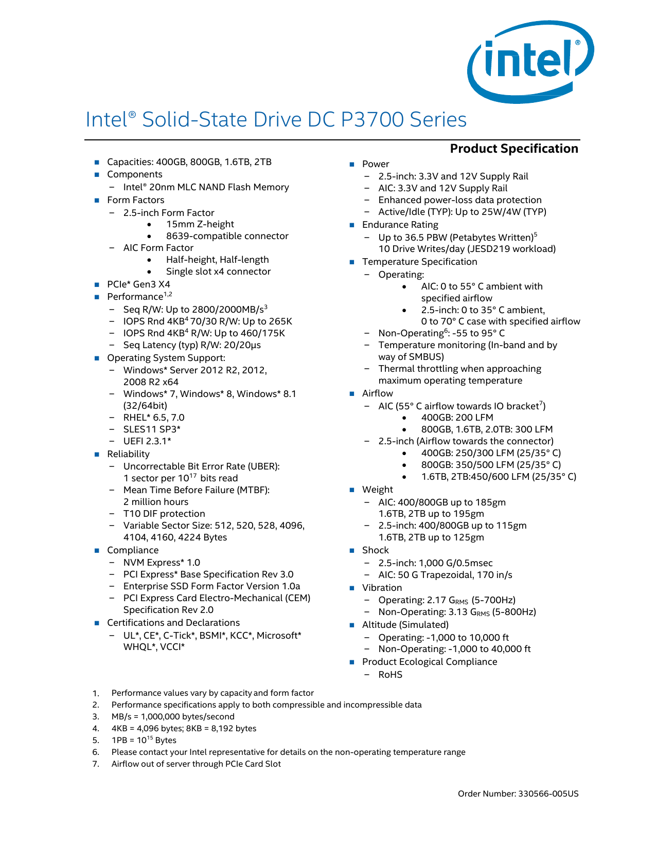 Intel SSD DC P3700 Series Manualzz