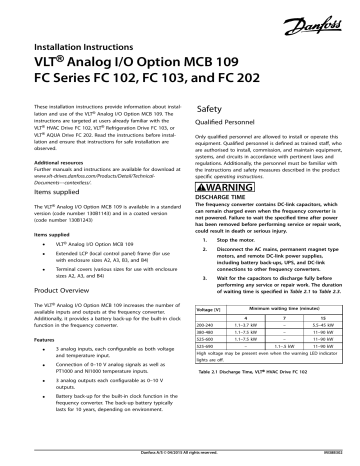 Danfoss VLT AQUA Drive FC 202 Installation guide | Manualzz
