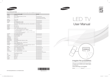 Samsung UE40D5000PW Quick start guide | Manualzz