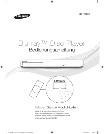 Samsung Blu-ray Player BD-F6909S Quick Guide | Manualzz