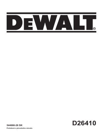 DeWalt D26410 SANDER instruction manual | Manualzz