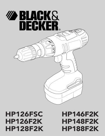 Black&Decker HP188F2 CORDLESS DRILL Type 2 instruction manual | Manualzz