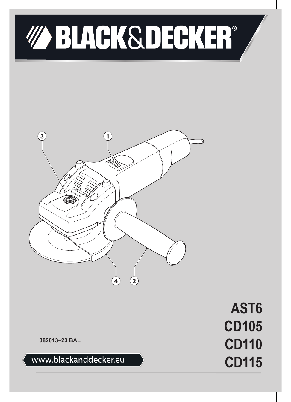 Black&Decker CD105 SMALL ANGLE GRINDER Type 4 instruction manual Manualzz