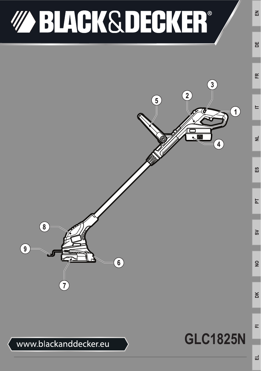 Black&Decker GLC1825 CORDLESS STRING TRIMMER Type H1 instruction manual