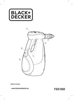 BLACK DECKER FSS1600 instruction manual