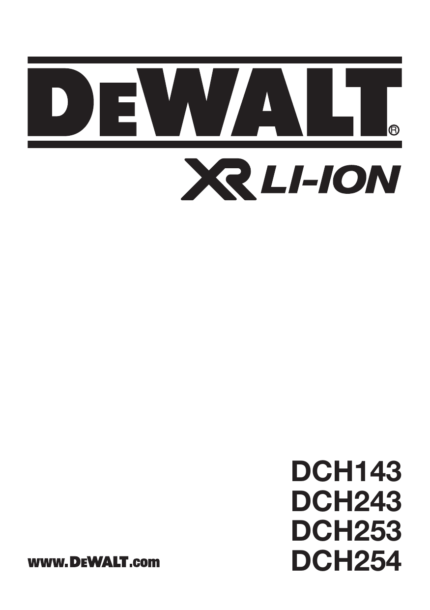 Dewalt Dch253 Rotary Hammer Instruction Manual Manualzz