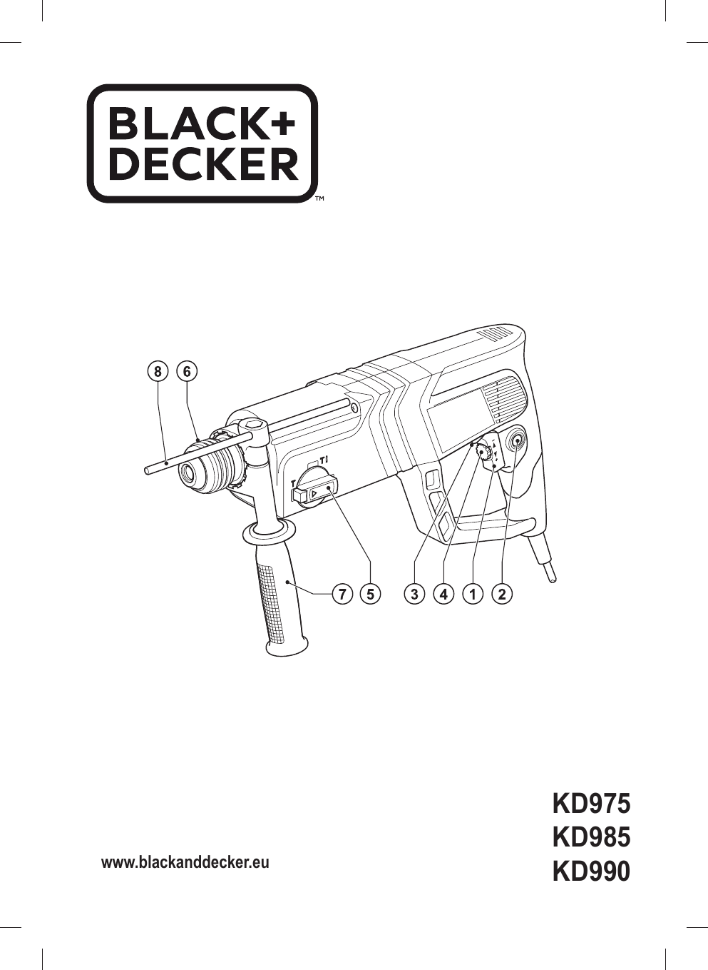 Black&Decker KD990 ROTARY HAMMER Type 3 instruction manual Manualzz