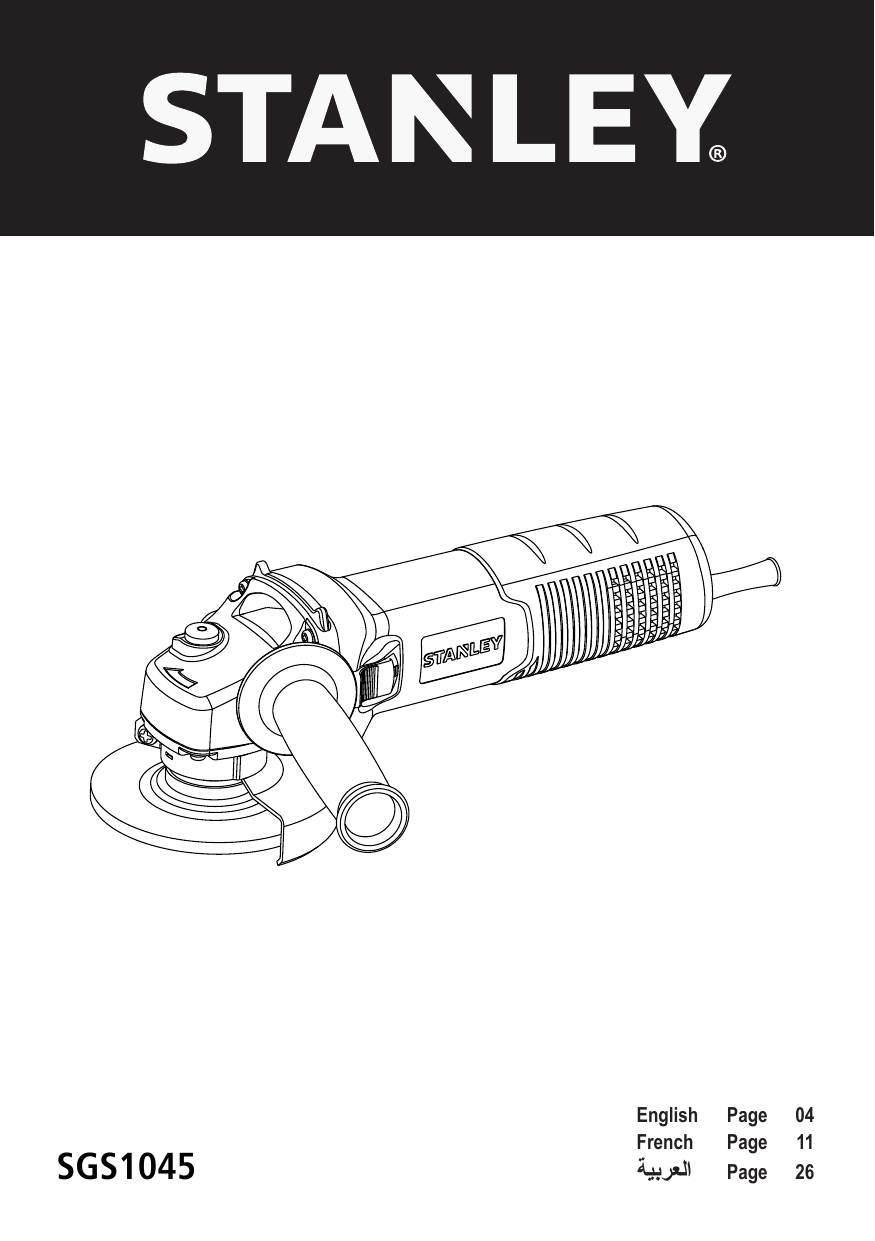 Stanley Sgs1045 Angle Grinder Instruction Manual Manualzz