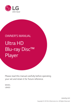 LG UBK80 - Datasheet, Owner's manual, Specification, User guide, User