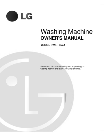LG WF-T852A Owner’s Manual | Manualzz