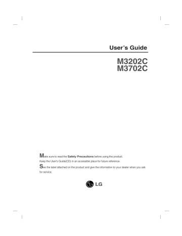 LG M3202C Owner's manual | Manualzz