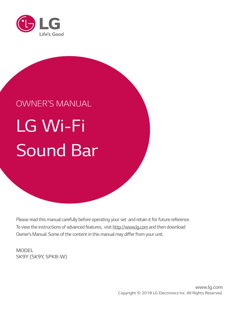 LG SK9, SK9Y Owner's manual | Manualzz