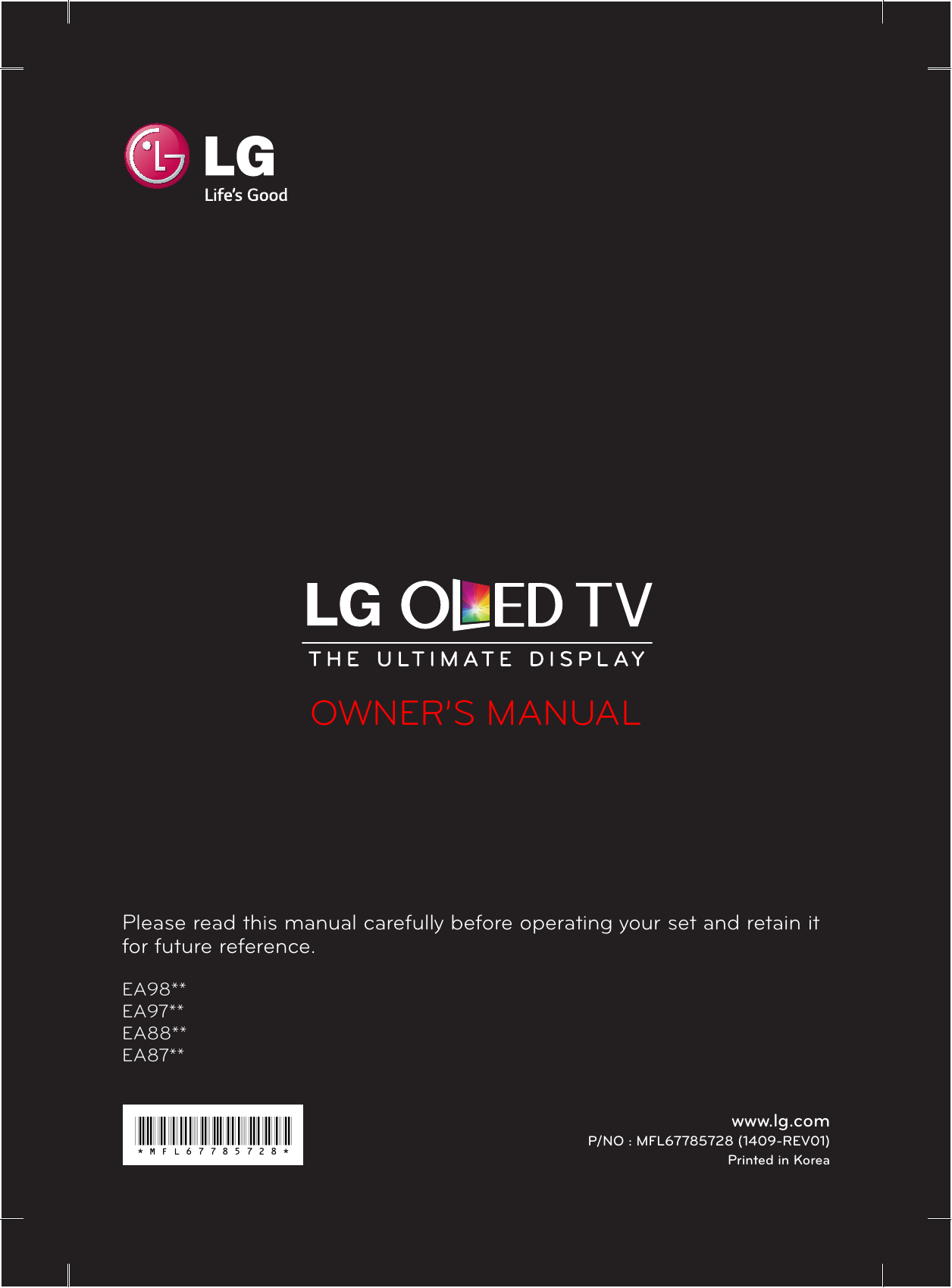 LG 55EA975V Owner's Manual | Manualzz