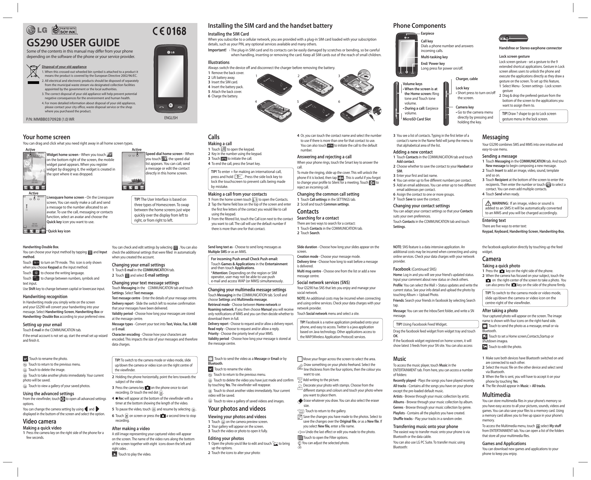 Подключение телефона lg LG GS290 User guide Manualzz