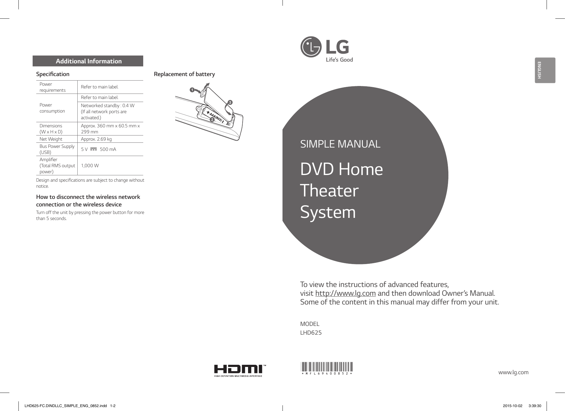 home lg lhd625