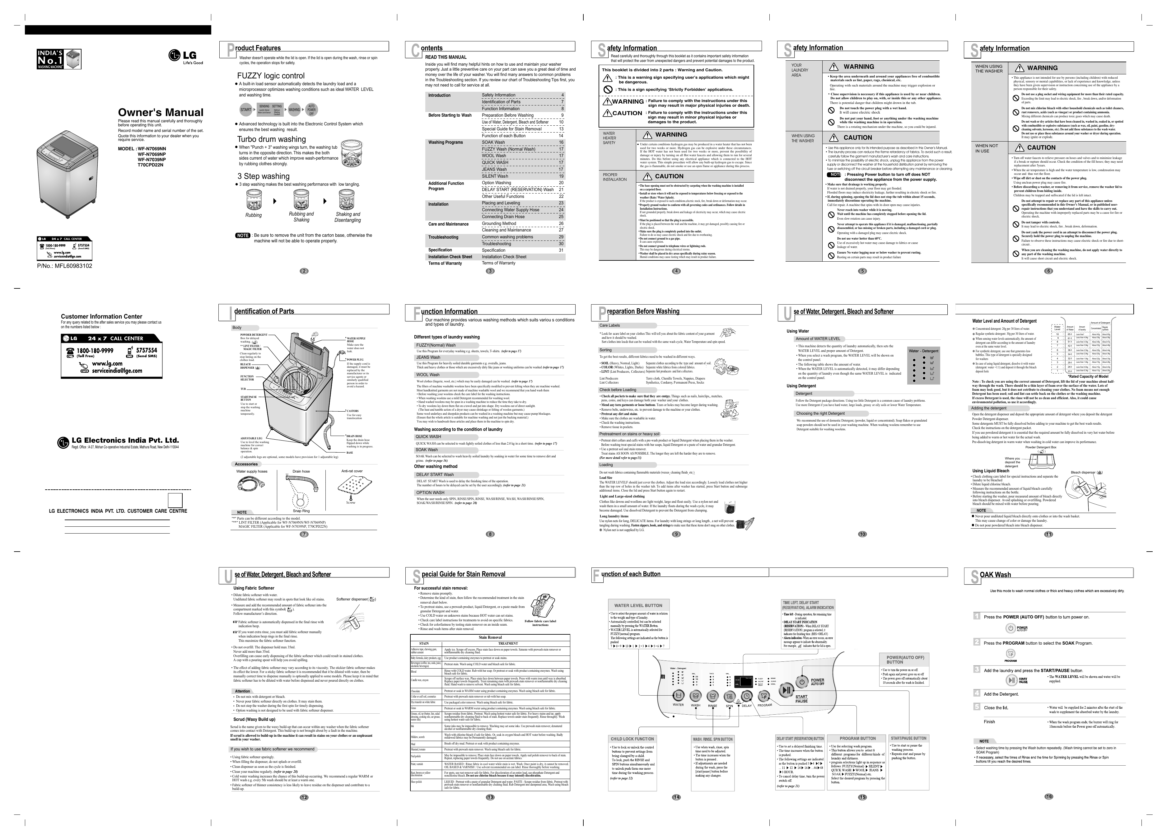 Lg front load washing machine manual