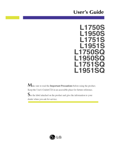 LG L1751SQ-SN Owner's manual | Manualzz
