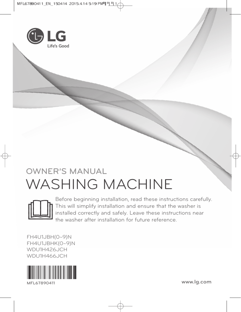 Lg Wdu1h426jch Owner S Manual Manualzz