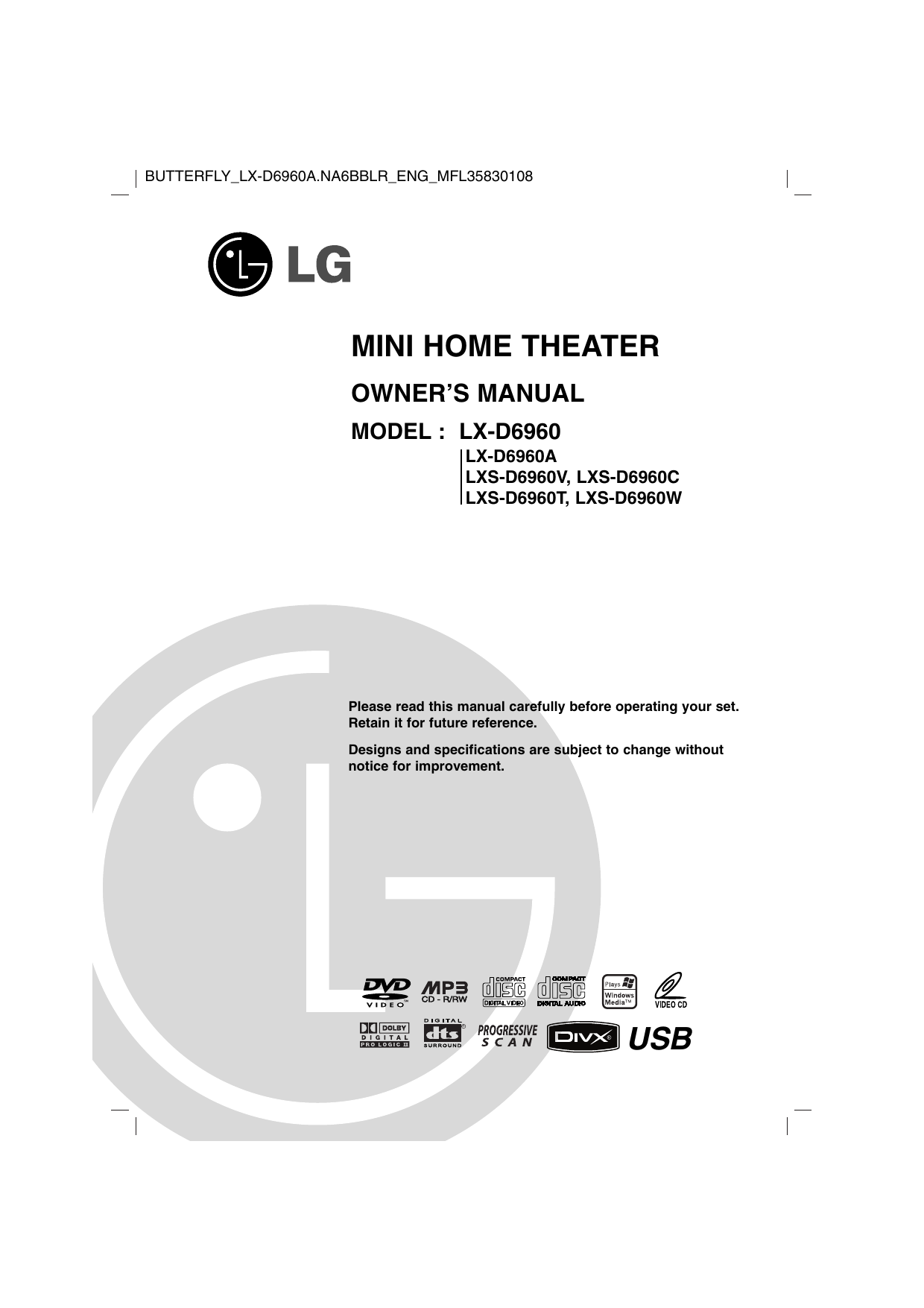 Lg Lx D6960a Owner S Manual Manualzz