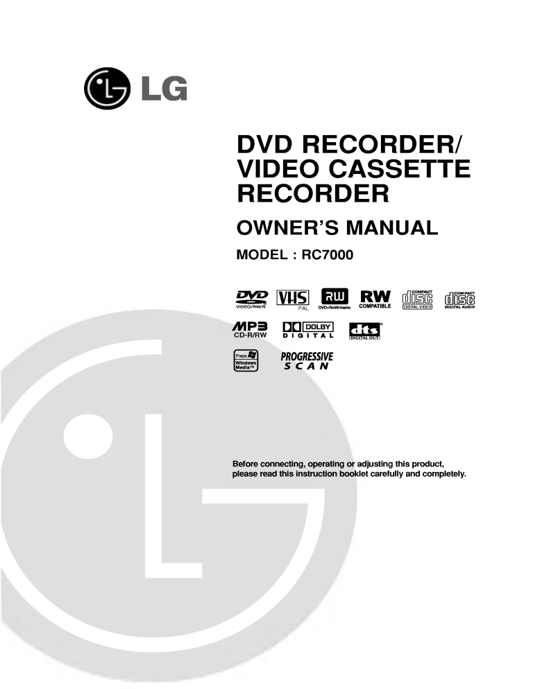 Lg Rc7812cp1l Rc7000 Owner S Manual Manualzz