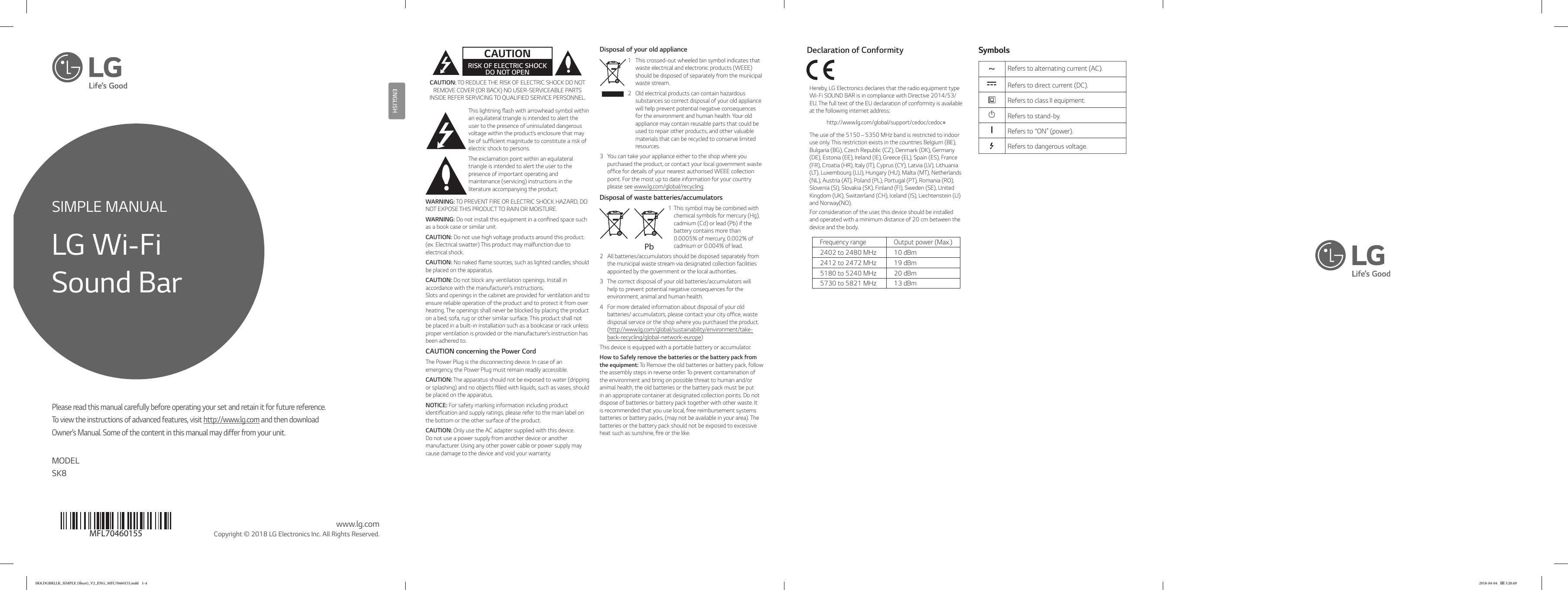 lg sk8 soundbar manual