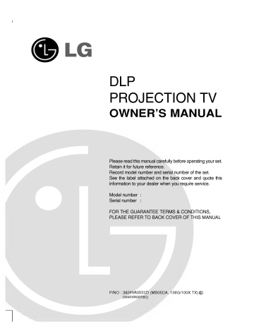 LG 52SZ8R Owner’s Manual | Manualzz
