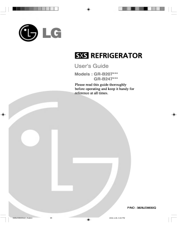 LG GR-B207DBZ Owner's manual | Manualzz