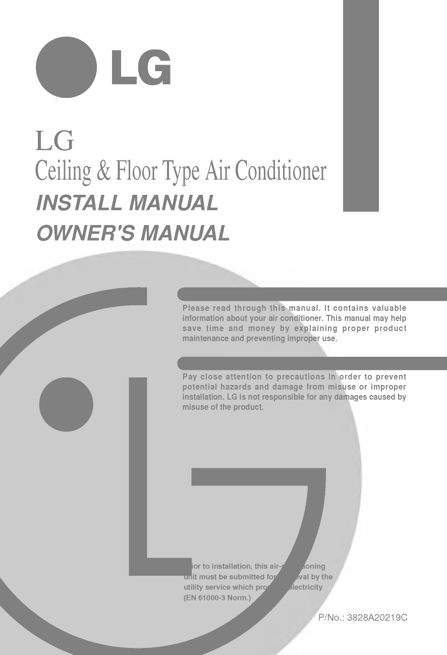 Lg Ceiling Air Conditioner User Manual