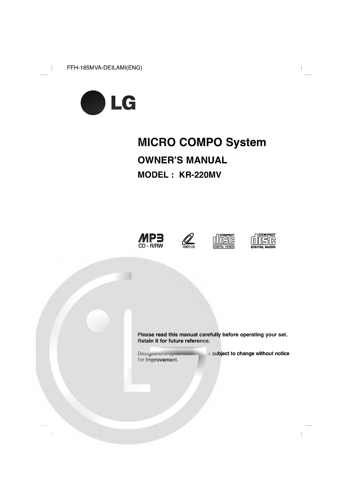Lg Kr 220mv User Manual