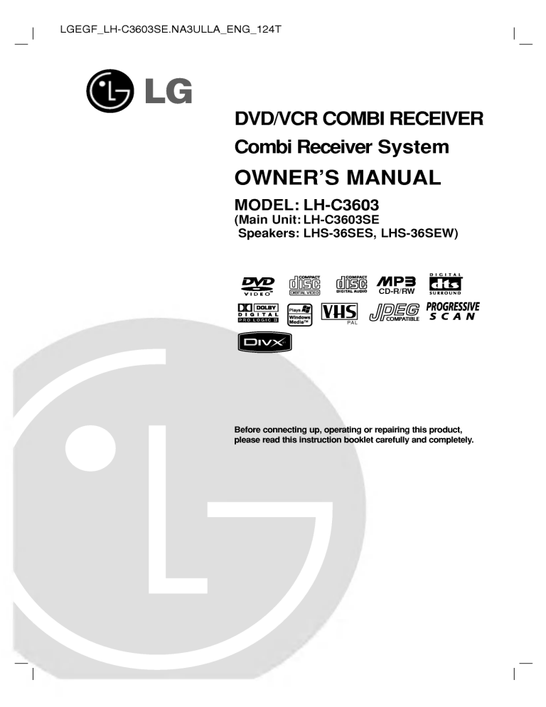 Lg Lh C3603se Owner S Manual Manualzz