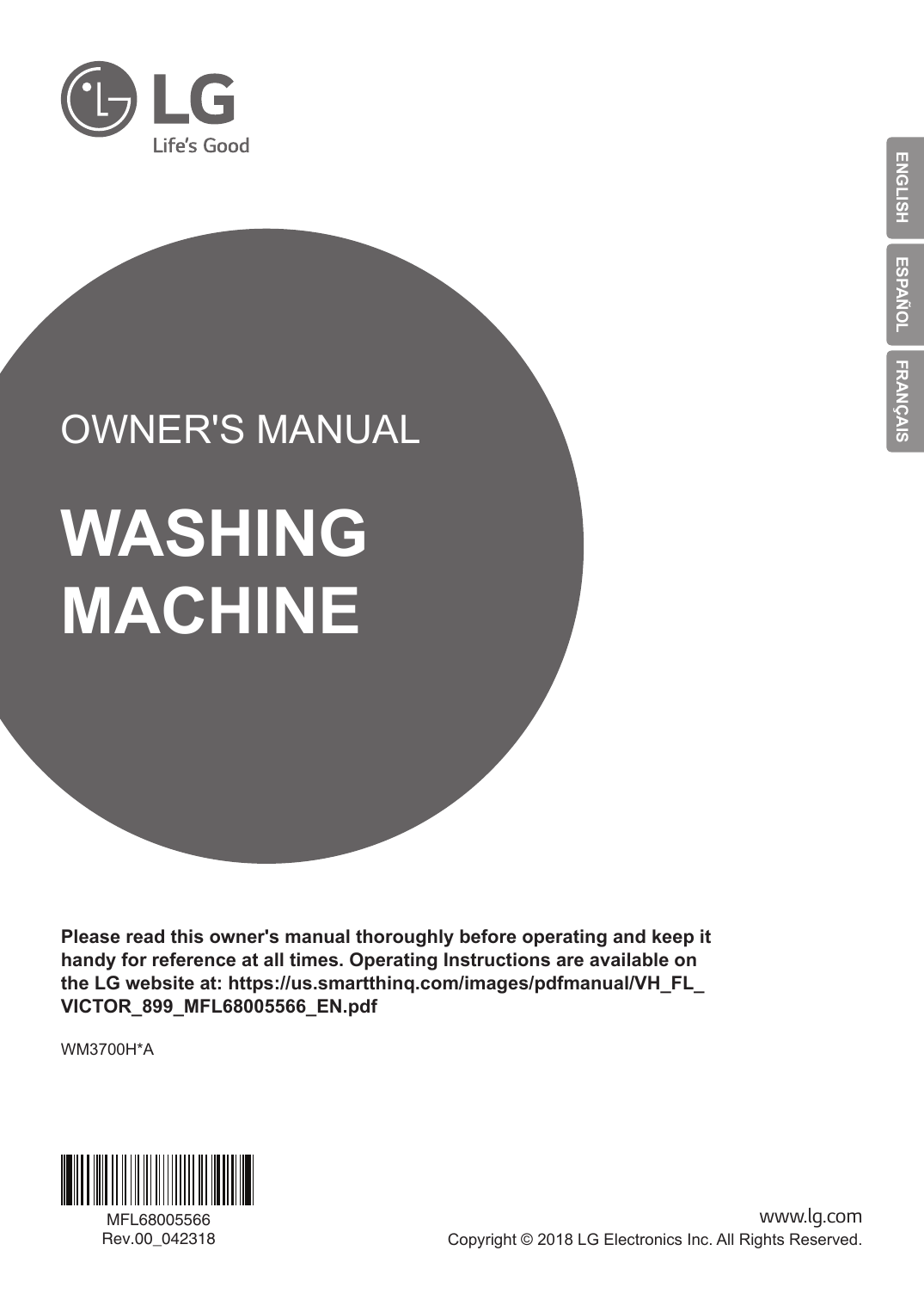 LG WM3700HVA Owner's manual | Manualzz