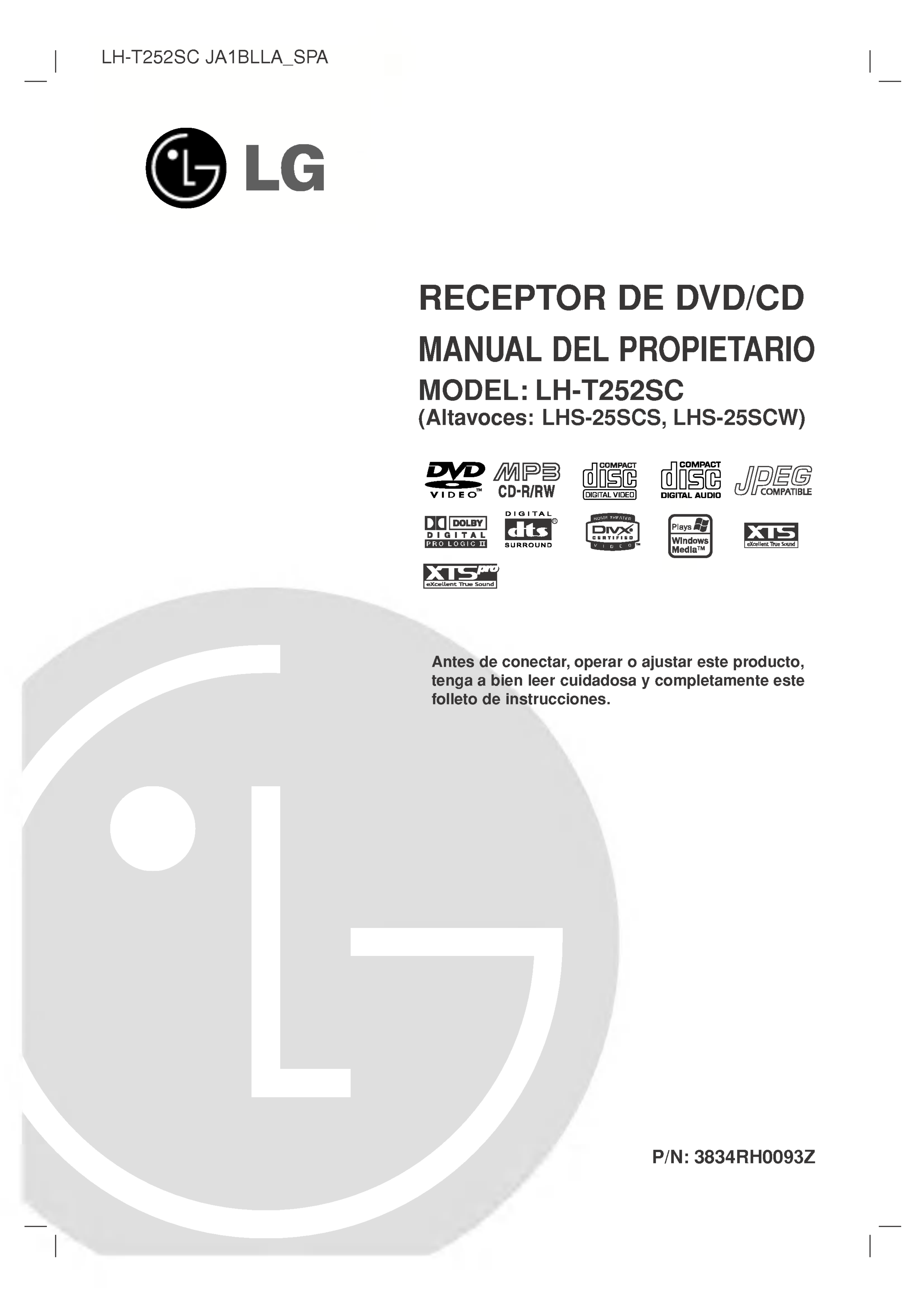 Lg Lh T252sc Owner S Manual Manualzz