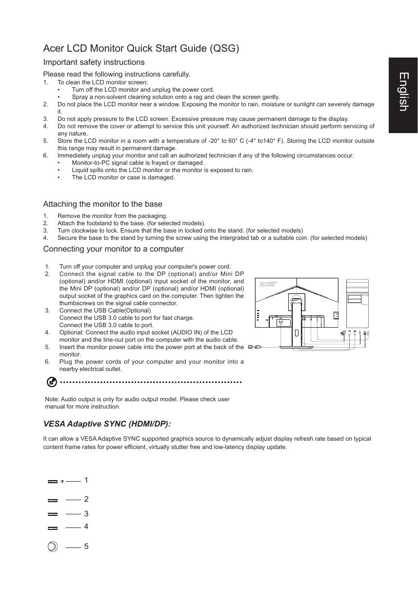 Acer B277K Quick Start Guide | Manualzz