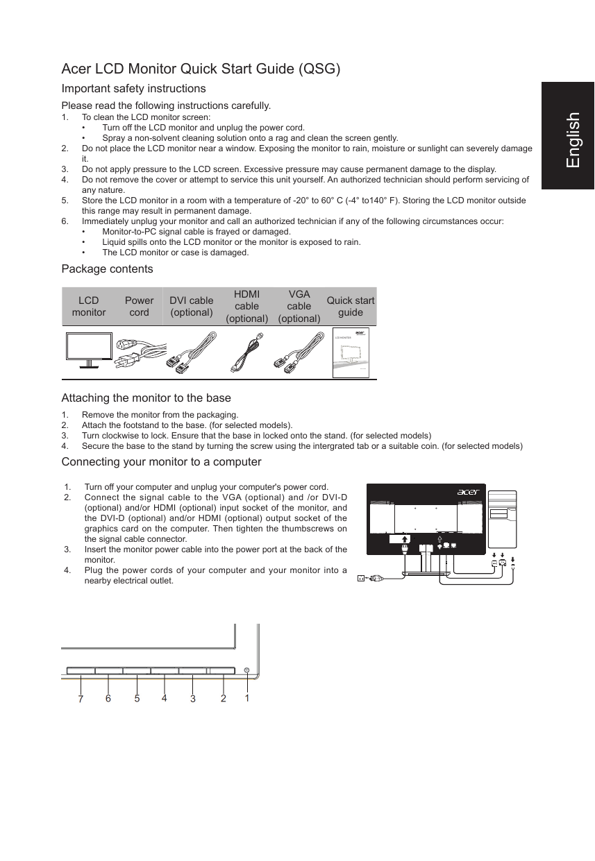 Acer KA221Q, KA271 Quick start guide | Manualzz