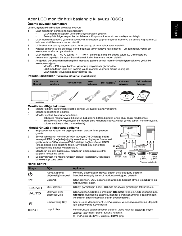 Acer H243h H233h Quick Start Guide Manualzz